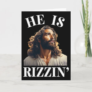 Er ist Rizzin - Lustiger Jesus Christlicher Ostern Karte