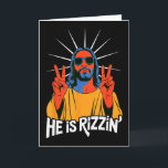 Er ist Rizzin lustiger Jesus Meme Christlicher Hum Karte<br><div class="desc">Er ist Rizzin lustiger Jesus Meme Christlicher Humor Rizz Slang</div>