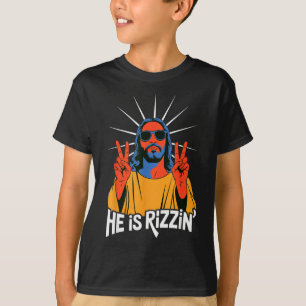 Er ist Rizzin lustiger Jesus Meme Christlicher Hum T-Shirt
