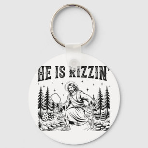 Er ist rizzin lustiger Jesus Pickleball Christ Schlüsselanhänger