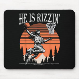 Er ist rizzin lustiger Jesus Sketll Ostern christl Mousepad