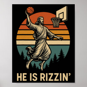 Er ist rizzin lustiger Ostern Sketll Jesus Dunking Poster