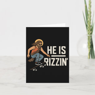 Er ist Rizzin Meme Skater Jesus, lustig Christlich Karte
