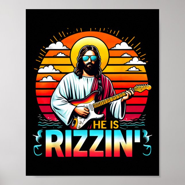 Er ist Rizzin Ostern Christlich Jesus Funny Jesus  Poster (Vorne)