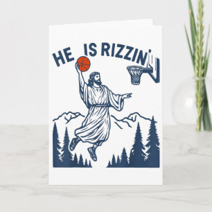 Er ist Rizzin Ostern Lustige Bysketbyll Christlich Karte