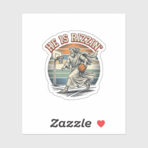 Er ist Rizzin Vintage Basketball Religiöses Shirt  Aufkleber