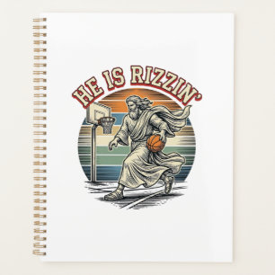 Er ist Rizzin Vintage Basketball religiöses Shirt Planer