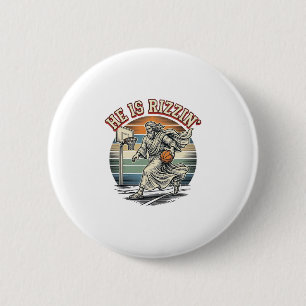 Er ist Rizzin Vintage Basketball religiöses T-Shir Button
