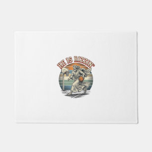 Er ist Rizzin Vintage Basketball religiöses T-Shir Fußmatte