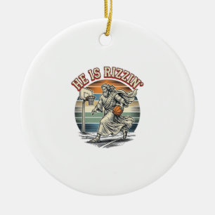 Er ist Rizzin Vintage Basketball religiöses T-Shir Keramik Ornament