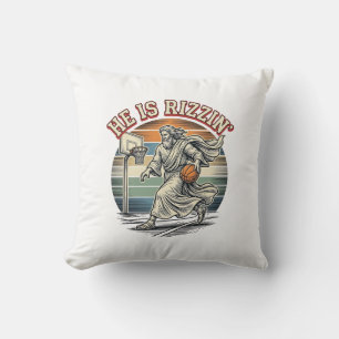 Er ist Rizzin Vintage Basketball religiöses T-Shir Kissen