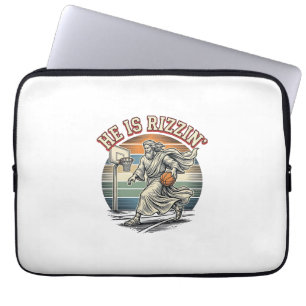 Er ist Rizzin Vintage Basketball religiöses T-Shir Laptopschutzhülle