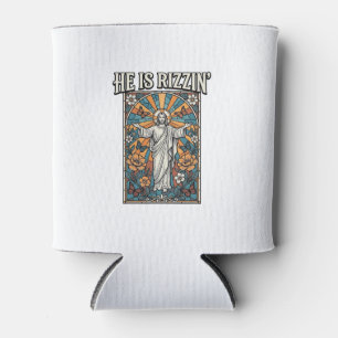 Er ist Rizzin Vintage Ostern Buntglas-Shirt De Dosenkühler