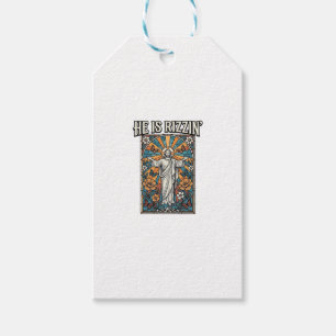 Er ist Rizzin Vintage Ostern Buntglas-Shirt De Geschenkanhänger