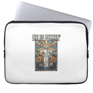 Er ist Rizzin Vintage Ostern Buntglas-Shirt De Laptopschutzhülle