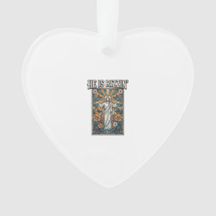 Er ist Rizzin Vintage Ostern Buntglas-Shirt De Ornament