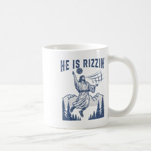 Er ist Rizzin Volleybyll Jesus Frohe Ostern Lustig Kaffeetasse
