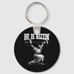 Er ist Rizzins Jesus Weightheber Schnaps sauber un Schlüsselanhänger