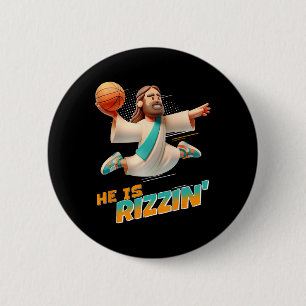 Er ist Rizzins Osterriss Jesus Christlicher Glaube Button