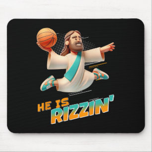 Er ist Rizzins Osterriss Jesus Christlicher Glaube Mousepad