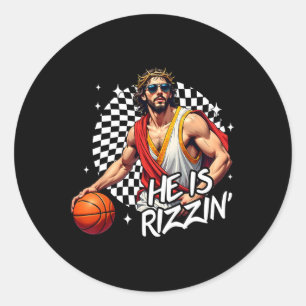 Er ist Rizzinser Osterfeier Jesus Christlicher Gla Runder Aufkleber