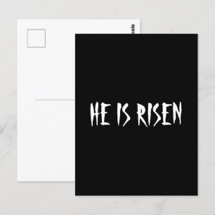 Er ist Schwarz-weiß zu Ostern 28:6 Matthew Risen Postkarte