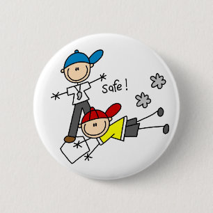 Er ist sicher Baseball-Button Button