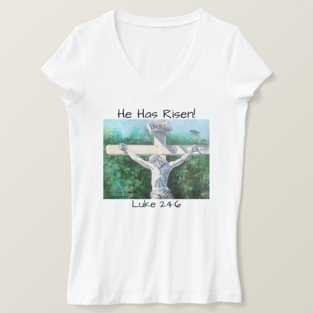 Er ist um 24:6 Uhr Christlich Ostern/Heiligmonat a T-Shirt (Design vorne)