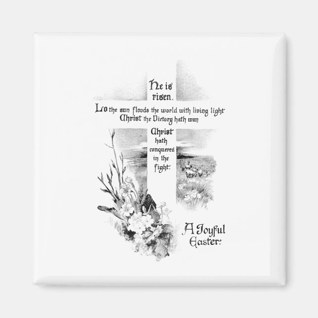 Er ist Vintagen Christlichen Ostern erwacht Magnet (Vorne)