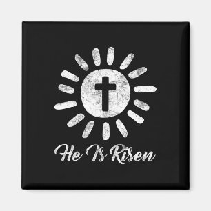 Er ist Vintager glücklicher Ostern mit dem Risen Magnet