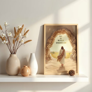 Er ist wahrhaftig auferstanden Ostern Christlich Poster