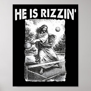 Er ist witzig Jesus Pickleball Meme Christlich Poster