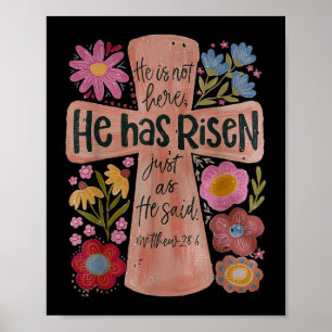 Er ist zu Christlichen Ostern Boho Floral Poster