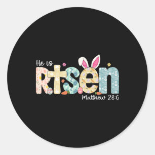 Er ist zu Jesus Christlichen glücklichen Ostermädc Runder Aufkleber