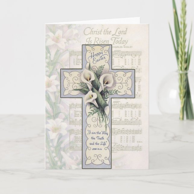Er ist zu Ostern Grußkarte. Feiertagskarte (Vorderseite)