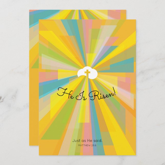Er ist zu Ostern-Service-Einladungen. Einladung (Vorne/Hinten)