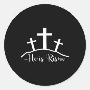 Er ist zum religiösen Ostertag des Kreuzkreuzers C Runder Aufkleber