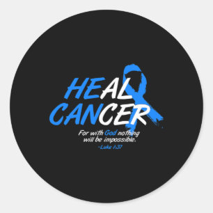 Er kann Krebs Alopezie Awareness Month Geschenk B Runder Aufkleber