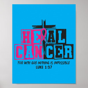 Er kann Krebs heilen Pink Ribbon Brustkrebsmonat Poster