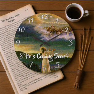 ER KOMMT BALD Christlicher Glaube Große Wanduhr