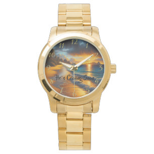 ER KOMMT BALD Christlicher Glaube Ozean Armbanduhr