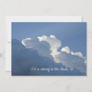 Er kommt in den Wolken Christliches Zitat Karte