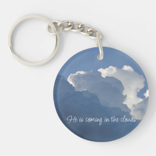 Er kommt in den Wolken Christliches Zitat Schlüsselanhänger