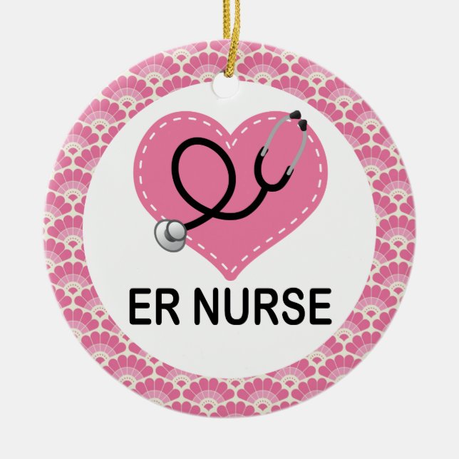 Er-Krankenschwester-Geschenk-Verzierung Keramik Ornament (Vorne)