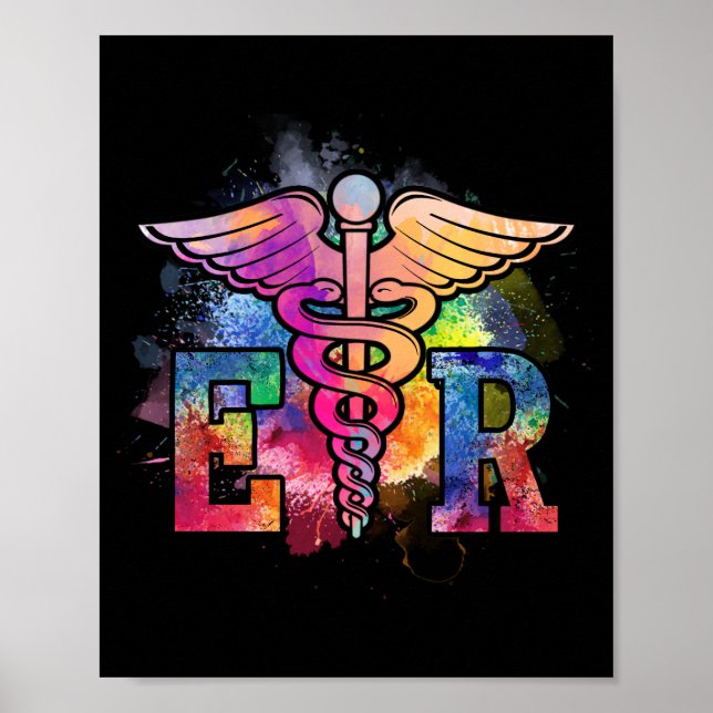 ER Krankenversicherung Illustration Design Emergen Poster (Vorne)