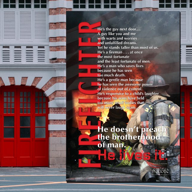 ER LEBT ES FIREFIGHTER POSTER (Von Creator hochgeladen)