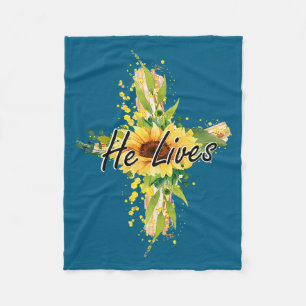 Er lebt Ostern Religiös Christlicher Glaube Design Fleecedecke