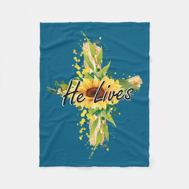 Er lebt Ostern Religiös Christlicher Glaube Design Fleecedecke (Vorderseite)