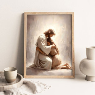 Er liebt dich, Christliche Kunst, Jesus umarmt Fra Poster