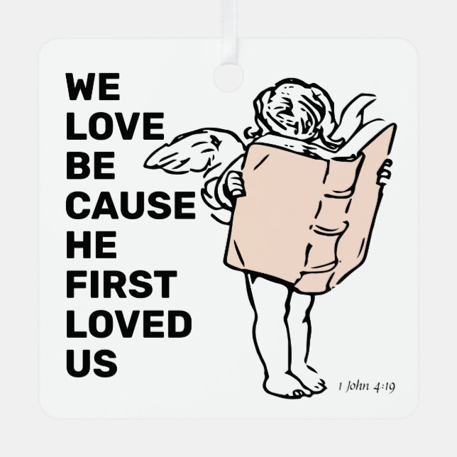 Er liebte uns zuerst ornament aus metall (Vorderseite)